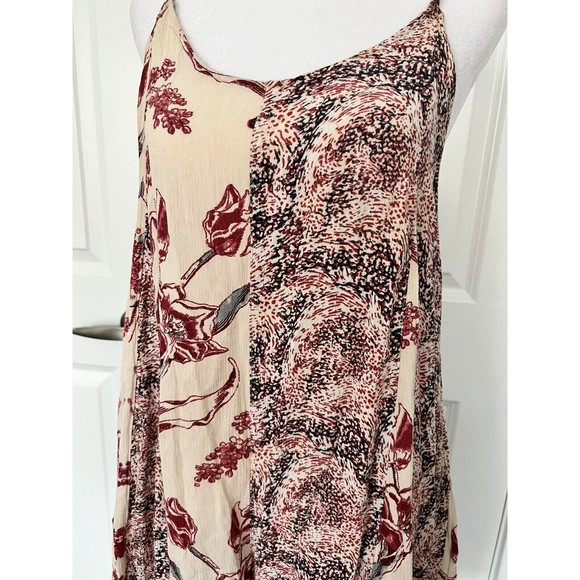 Free People Isabella Mixed Print Romper Cross Back Tie Details Flowy size Large - Picture 2 of 12